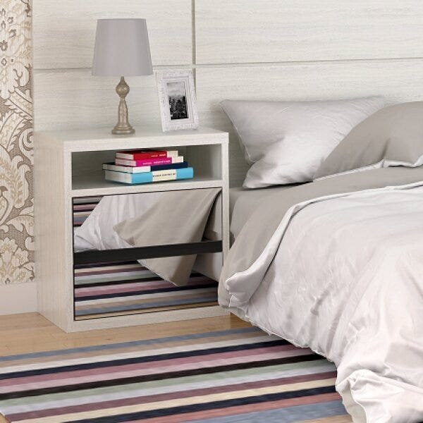 Criado-mudo Espelhado 2 Gavetas 807e  Branco Tx