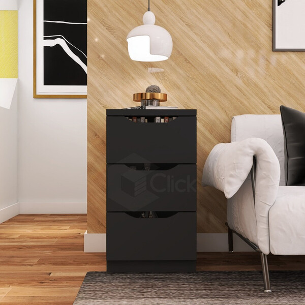 Criado Mudo Gaveteiro Decoração/ Organiador Preto Moderno P/