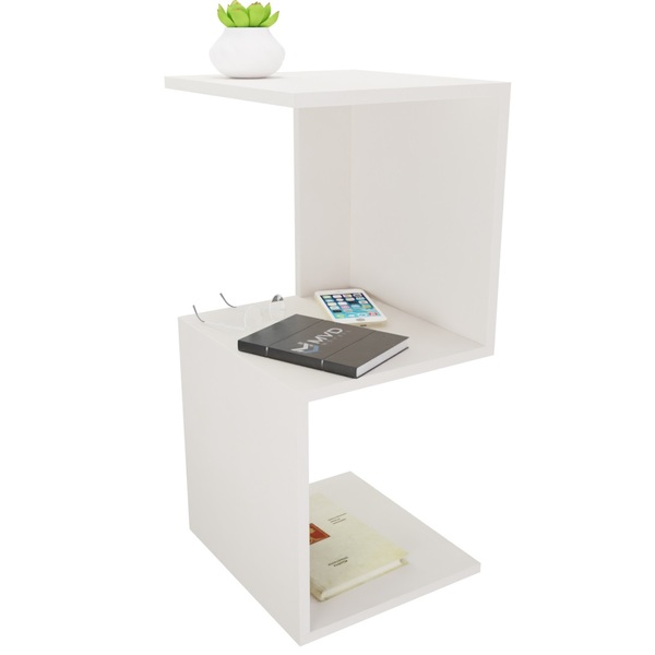 Criado Mudo Mesa De Cabeceira Tipo S Branco Mvd Móveis
