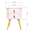 Criado Redondo Em Madeira Maciça Retrô Premium B3 Rosa