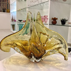 Cristal Murano Centro De Mesa Vaso Decorativo 25 Cm Utah Âmba