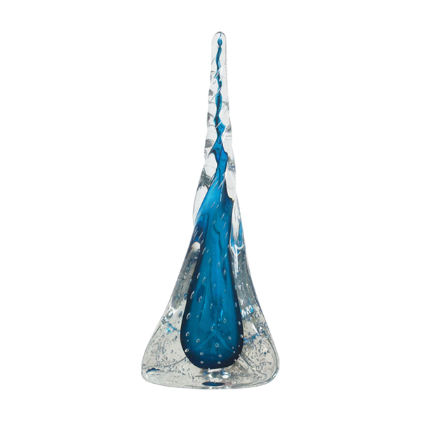 Cristal Murano Decorativo 45 Cm Gota Mia Artesanal Azul Aquam