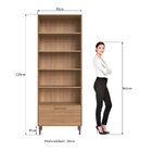 Cristaleira 0,81m 2 Portas De Vidro 1 Gaveta Jade  Freijó