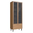 Cristaleira 0,81m 2 Portas De Vidro 1 Gaveta Jade Freijó