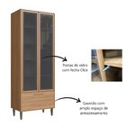 Cristaleira 0,81m 2 Portas De Vidro 1 Gaveta Jade Freijó