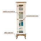 Cristaleira 01 Porta Madeira Maciça Rústica Com Vidro Lateral