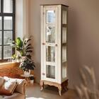 Cristaleira 01 Porta Madeira Maciça Rústica Com Vidro Lateral