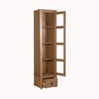 Cristaleira 01 Porta Madeira Maciça Rústica Com Vidro Mel D15