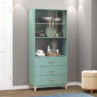 Cristaleira 02 Portas De Vidro E 03 Gavetas Le 6015 Oliva Mov