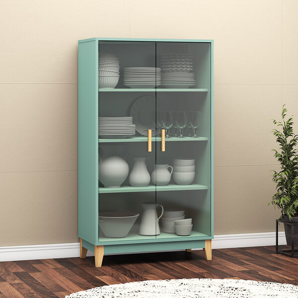 Cristaleira 02 Portas De Vidro Le 6014 Oliva Movelbento