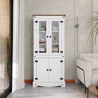 Cristaleira 04 Portas Em Madeira Maciça Branco/roble