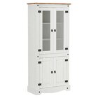 Cristaleira 04 Portas Em Madeira Maciça Branco/roble