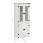 Cristaleira 04 Portas Em Madeira Maciça Branco/roble