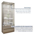 Cristaleira 100%mdf Com Espelho E Led 2 Gavetas Lisboa Off Wh