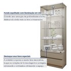 Cristaleira 100%mdf Com Espelho E Led 2 Gavetas Lisboa Off Wh