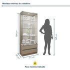 Cristaleira 100%mdf Com Espelho E Led 2 Gavetas Lisboa Off Wh