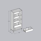 Cristaleira 180cm 2 Portas 1 Gaveta 100% Madeira Maciça Barce