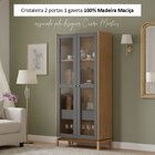 Cristaleira 180cm 2 Portas 1 Gaveta 100% Madeira Maciça Barce
