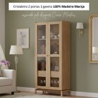 Cristaleira 180cm 2 Portas 1 Gaveta 100% Madeira Maciça Barce