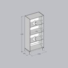 Cristaleira 190cm 2 Portas 100% Madeira Maciça Barcelona Oak/