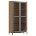 Cristaleira 190cm 2 Portas 100% Madeira Maciça Barcelona Oak/