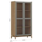 Cristaleira 190cm 2 Portas 100% Madeira Maciça Barcelona Oak/