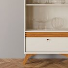 Cristaleira 1 Gaveta 4 Prateleiras Madrid Off White/naturalle