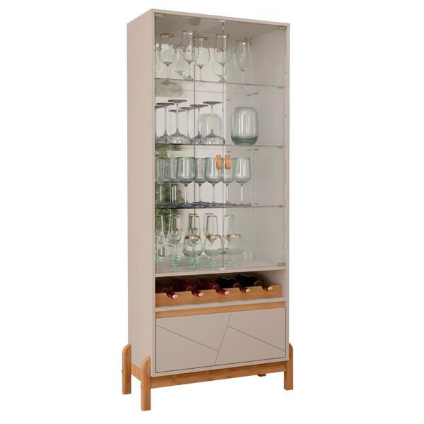 Cristaleira 1 Gaveta Com Espelho Siena Off White Cedro