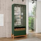 Cristaleira 1 Gaveta Com Espelho Siena Verde Oliva Cedro