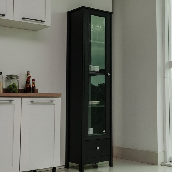 Cristaleira 1 Porta 1 Gaveta E-962 Preto