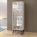 Cristaleira 1 Porta 3 Prateleiras De Vidro Temperado Safira P