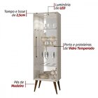 Cristaleira 1 Porta 3 Prateleiras De Vidro Temperado Safira P