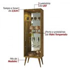 Cristaleira 1 Porta 3 Prateleiras De Vidro Temperado Safira P