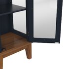 Cristaleira 1 Porta De Vidro Azul Petróleo