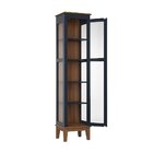 Cristaleira 1 Porta De Vidro Azul Petróleo - Fundo Amêndoa