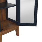 Cristaleira 1 Porta De Vidro Azul Petróleo - Fundo Amêndoa