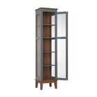 Cristaleira 1 Porta De Vidro Cinza - fundo amêndoa