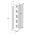 Cristaleira 1 Porta De Vidro Off White - Fundo Amêndoa