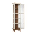 Cristaleira 1 Porta De Vidro Off White - Fundo Amêndoa