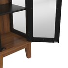 Cristaleira 1 Porta De Vidro Preto - Fundo Amêndoa