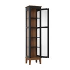 Cristaleira 1 Porta De Vidro Preto - Fundo Amêndoa