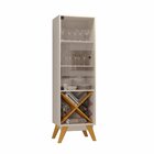 Cristaleira 1 Porta Graça Candian  Off White/cinamomo