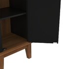 Cristaleira 1 Porta Preto - Fundo Amêndoa