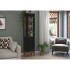 Cristaleira 1 Porta Preto - Fundo Amêndoa