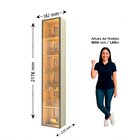 Cristaleira 1 Porta Reflecta Com Fita Led E Espelho 100% Mdf