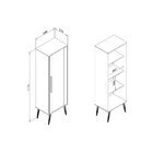 Cristaleira 1 Porta Retrô  Preto