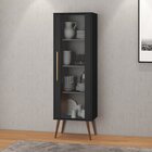 Cristaleira 1 Porta Retrô  Preto