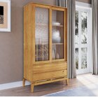 Cristaleira 2  Portas Com Vidro Canelado 2 Gavetas Madeira Ma