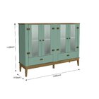 Cristaleira 2 Gavetas E 4 Portas Em Vidro Colonial  Freijó/ol