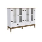 Cristaleira 2 Gavetas E 4 Portas Em Vidro Colonial Freijó/bra